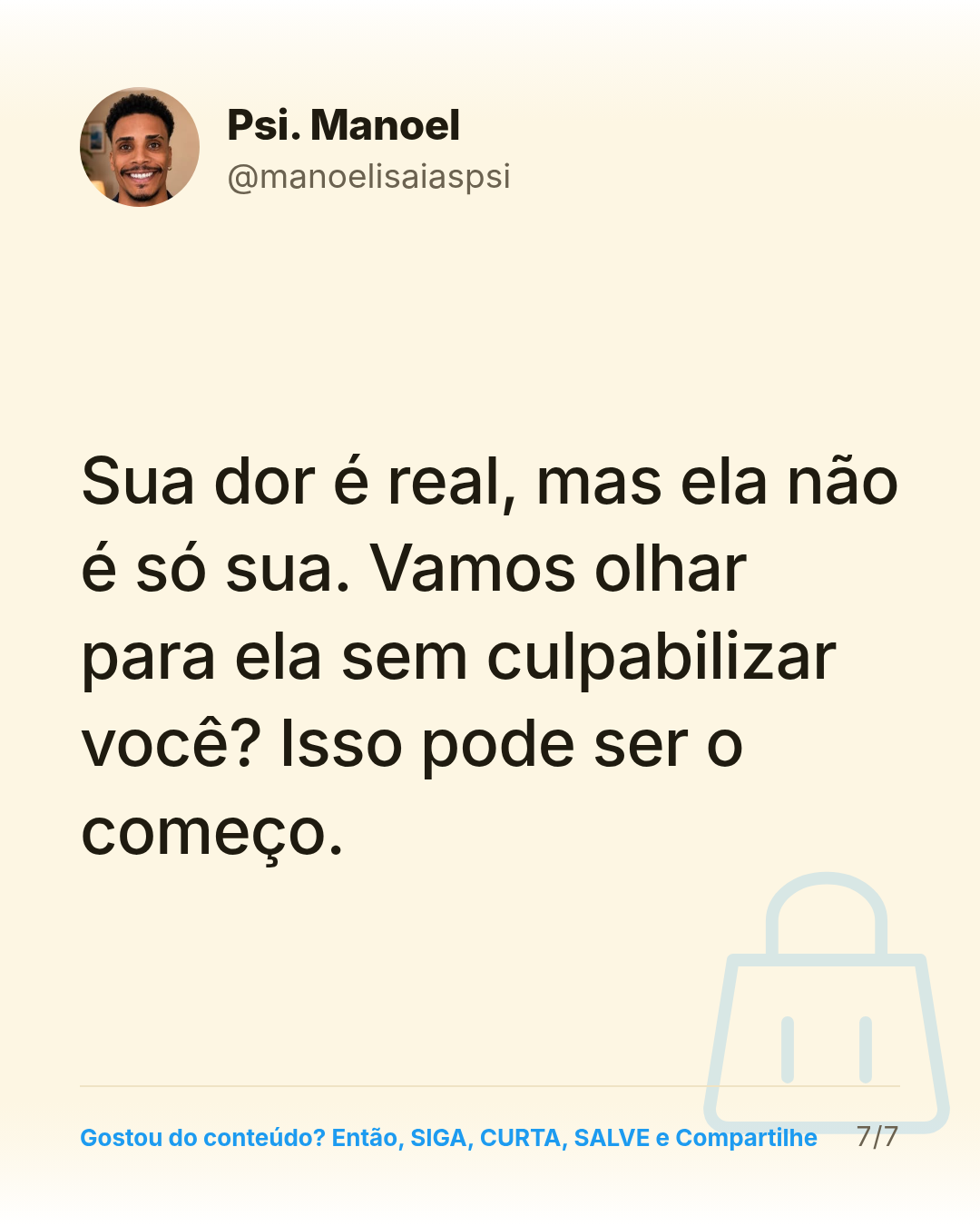 Sua dor é real, mas ela não é só sua. Vamos olhar para ela sem culpabilizar você? Isso pode ser o começo.