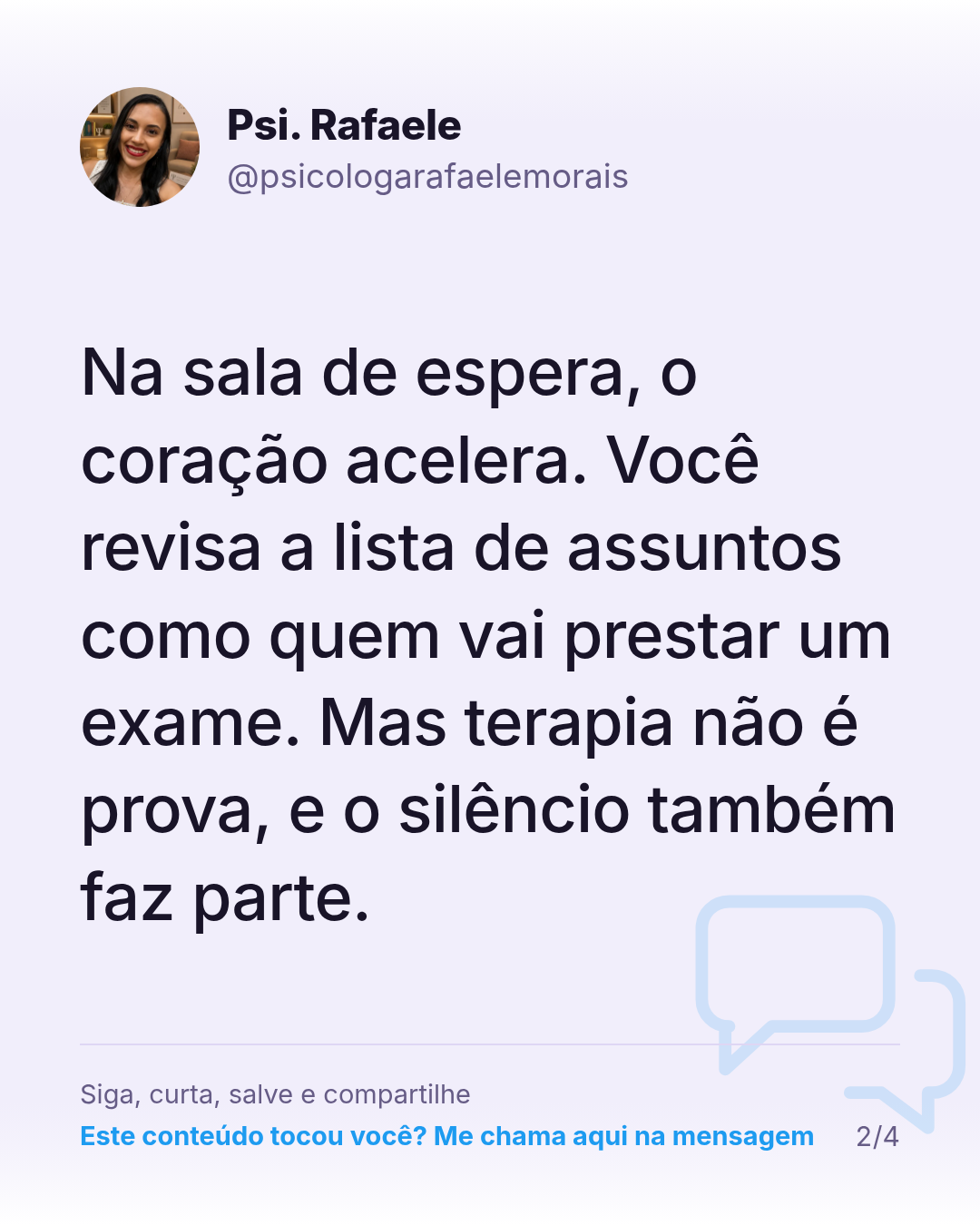 Na sala de espera, o coração acelera. Você revisa a lista de assuntos como quem vai prestar um exame. Mas terapia não é prova, e o silêncio também faz parte.